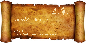 Laskó Henrik névjegykártya